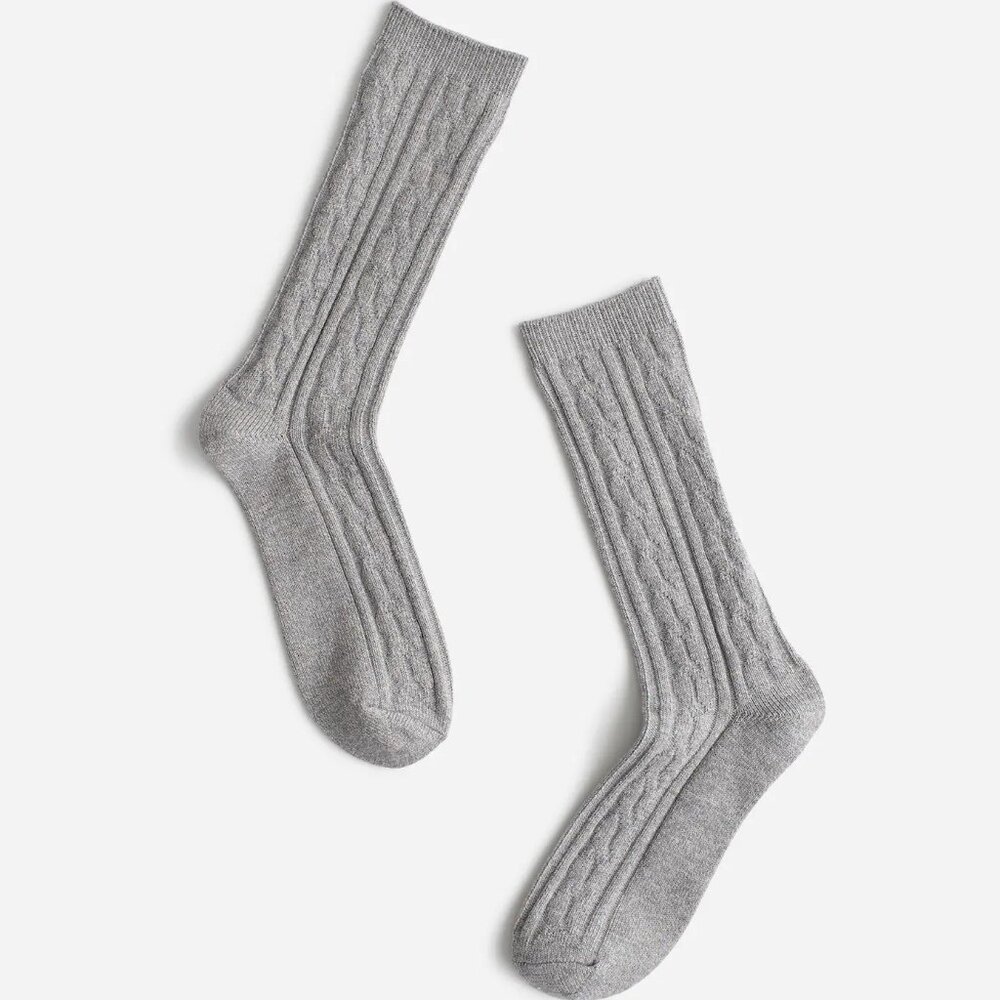 [NWT] Madewell Cable-Knit Trouser Socks in Gray NWT